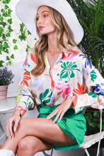 Multi Printed Satin Shirt Top