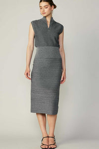 Grey Half Zip Turtleneck Sweater Vest
