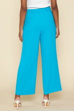 Azure Blue Pintuck Wide Leg Trouser