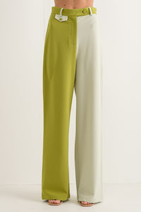 Green Sage Half Half Long Pants