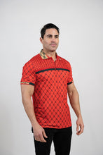 Red Men'S Plaid Polo Shirt
