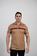 Khaki Men'S Plaid Polo Shirt