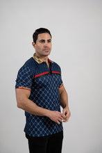 Navy Men'S Plaid Polo Shirt