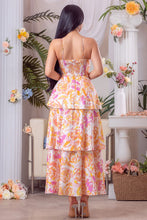 White Multi Print Ruffle Long Dress