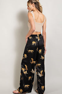 Black Leopard Print Pants