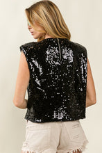 Black/Fuchsia Game Day And Football Patches Sequin Top