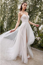 French White One Shoulder Sequin Wedding Dress