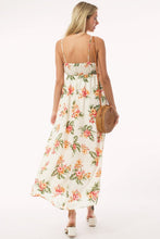 White Tropical Floral Print V Neck Cami Maxi Sundress