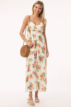 White Tropical Floral Print V Neck Cami Maxi Sundress