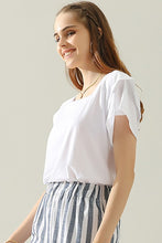 White Square Neck Ruffle Cake Sleeve Top