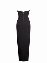 Ivanna Black Crystal Embellished Maxi Dress(Gloves Included)