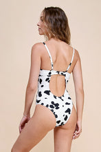 Cow Print Tove Back Cut-Out One-Piece