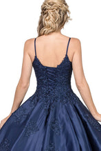 Navy Lace Top Shoulder Straps Quinceanera Ball Gown