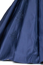 Navy Lace Top Shoulder Straps Quinceanera Ball Gown