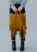 Mustard Diamond Pattern Backpack