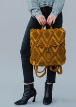 Mustard Diamond Pattern Backpack