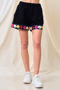 Black Trimmed Short Pants