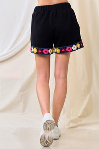 Black Trimmed Short Pants