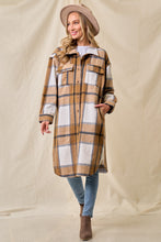 Mustard Brushed Flannel Plaid Button Pocketed Shacket