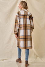 Mustard Brushed Flannel Plaid Button Pocketed Shacket