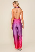 Purple Combo Sleeveless Cowl Neck Ombre Jumpsuit