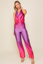 Purple Combo Sleeveless Cowl Neck Ombre Jumpsuit