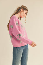 Electric Orchid Leopard Knit Sweater