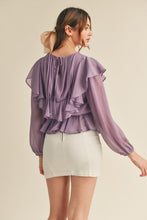 Dusty Lavender Layered Ruffle Top