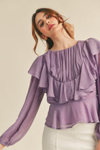 Dusty Lavender Layered Ruffle Top