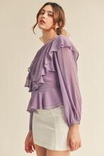 Dusty Lavender Layered Ruffle Top