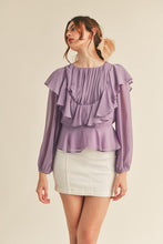 Dusty Lavender Layered Ruffle Top