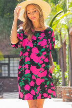 Hot Pink Floral Mini Dress