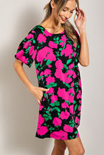 Hot Pink Floral Mini Dress