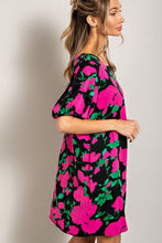 Hot Pink Floral Mini Dress