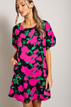 Hot Pink Floral Mini Dress