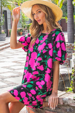 Hot Pink Floral Mini Dress
