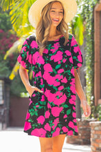 Hot Pink Floral Mini Dress