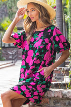Hot Pink Floral Mini Dress