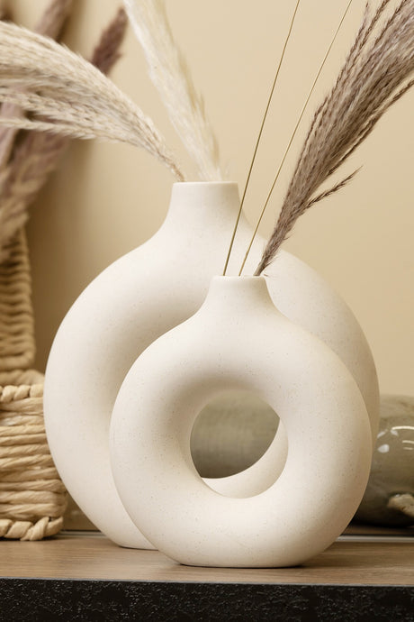 Modern Ceramic Vase Round Shape - 2 Pcs/Set