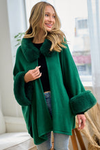 Hunter Green Faux Fur Solid Coat