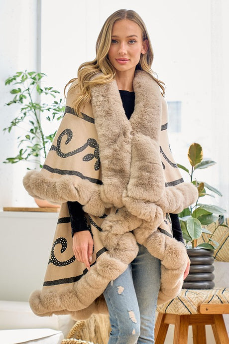 Beige Faux Fur Coat