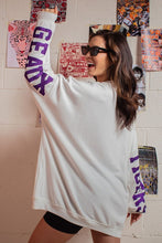 White Glitter Geaux Tigers Graphic Oversized Sweatshirt