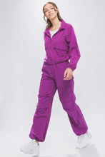 Violet Loose Fit Parachute Cargo Pants