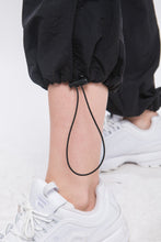 Black Loose Fit Parachute Cargo Pants