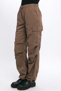 Truffle Loose Fit Parachute Cargo Pants