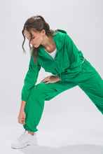 Green Loose Fit Parachute Cargo Pants
