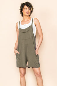 Olive Pocket Detailed Shortall Romper