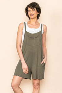 Olive Pocket Detailed Shortall Romper