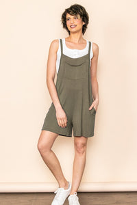 Olive Pocket Detailed Shortall Romper