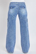 Medium Wash Junior Low Rise Straight Leg Cargo Skate Jeans
